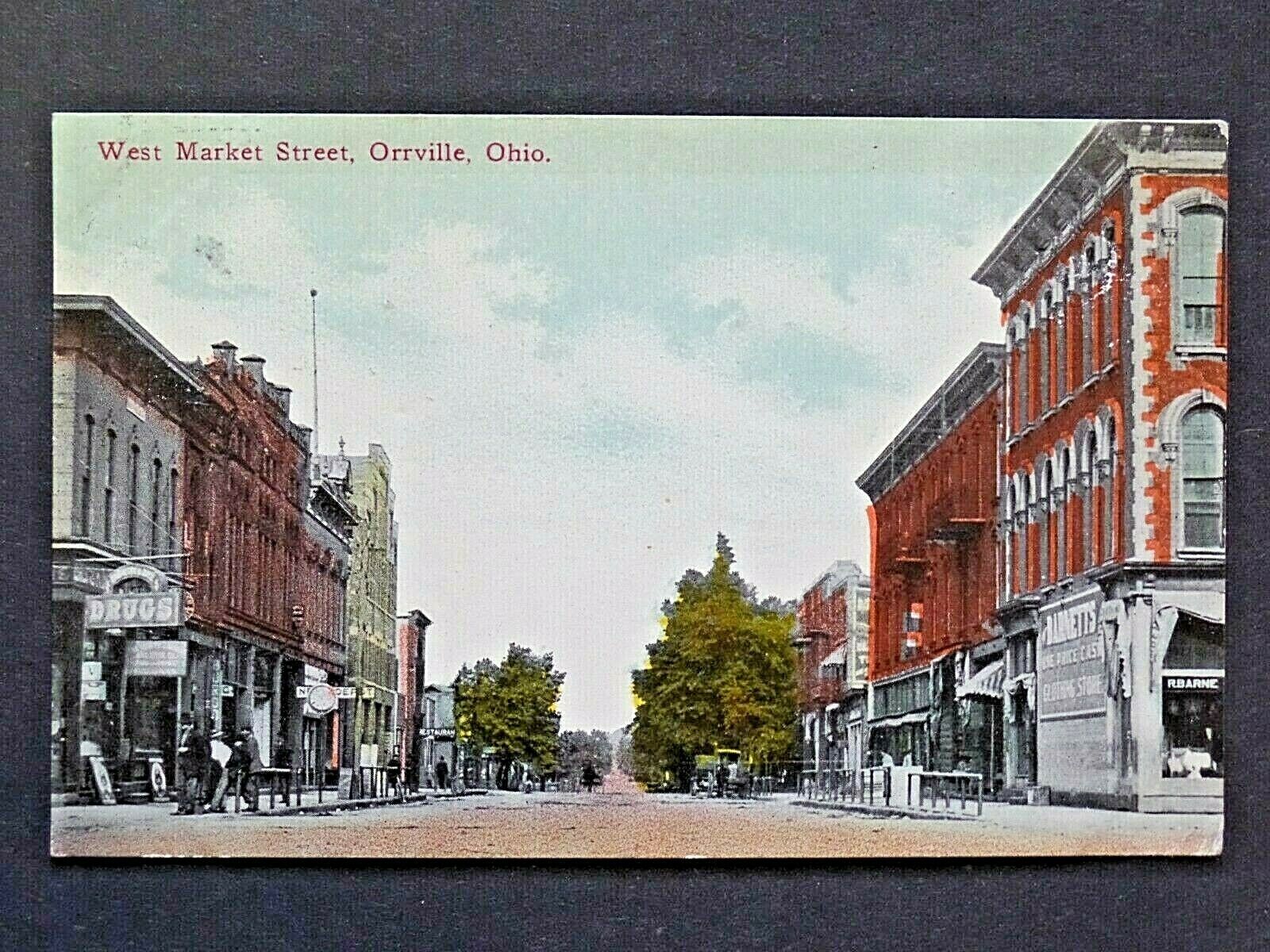 West Market Street, Orrville, Ohio Street Scene Hamm Postcard 1913 Post 8954