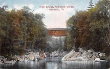 Winooski Vermont~Winooski Gorge~High Covered Bridge~1910 Postcard picture