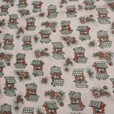 Vintage feedsack - Wishing Wells picture