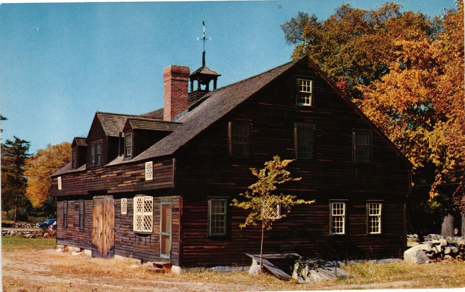 The Coach house Longfellows Wayside Inn Sudbury Massachusetts Vintage Postcard