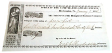 JANUARY 1854 HEMPFIELD RAILROAD WASHINGTON PENNSYLVANIA COMPANY CHECK B&O picture