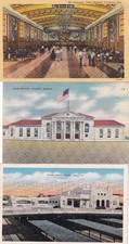 LOT of 12 railroad depot station postcards from 1920-1950s - Cincinnati Tulsa KC picture