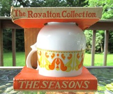 Royalton China Co Cup Mug Porcelain Japan White Orange Yellow Summer New 10 oz. picture