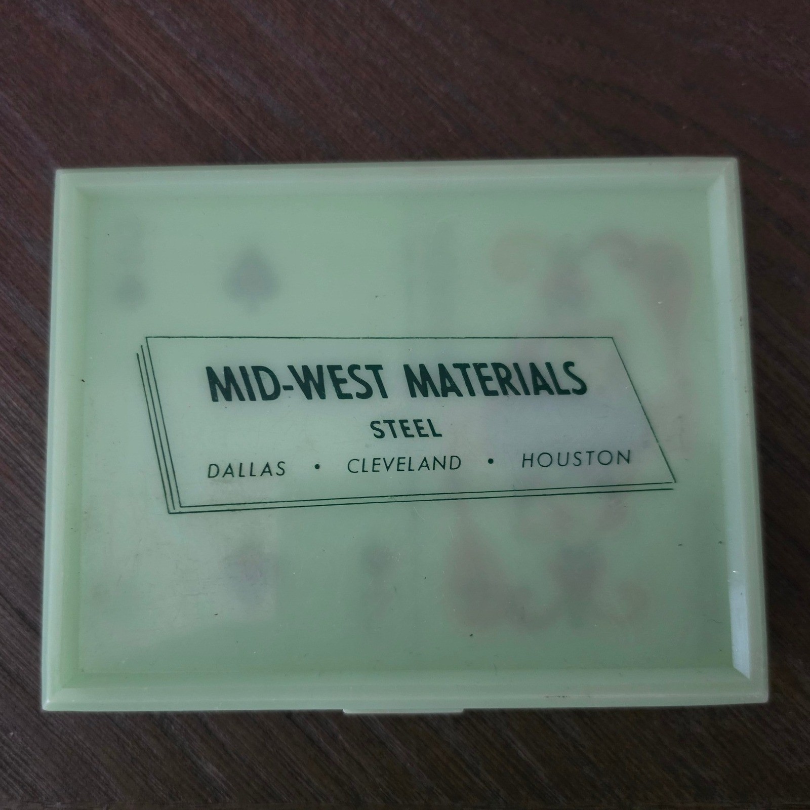 Mid-West Materials Playing Cards Set OS Green Excellent Vintage Steel Promo Mid-West Materials Playing Cards Set OS Green Excellent Vintage Steel Promo