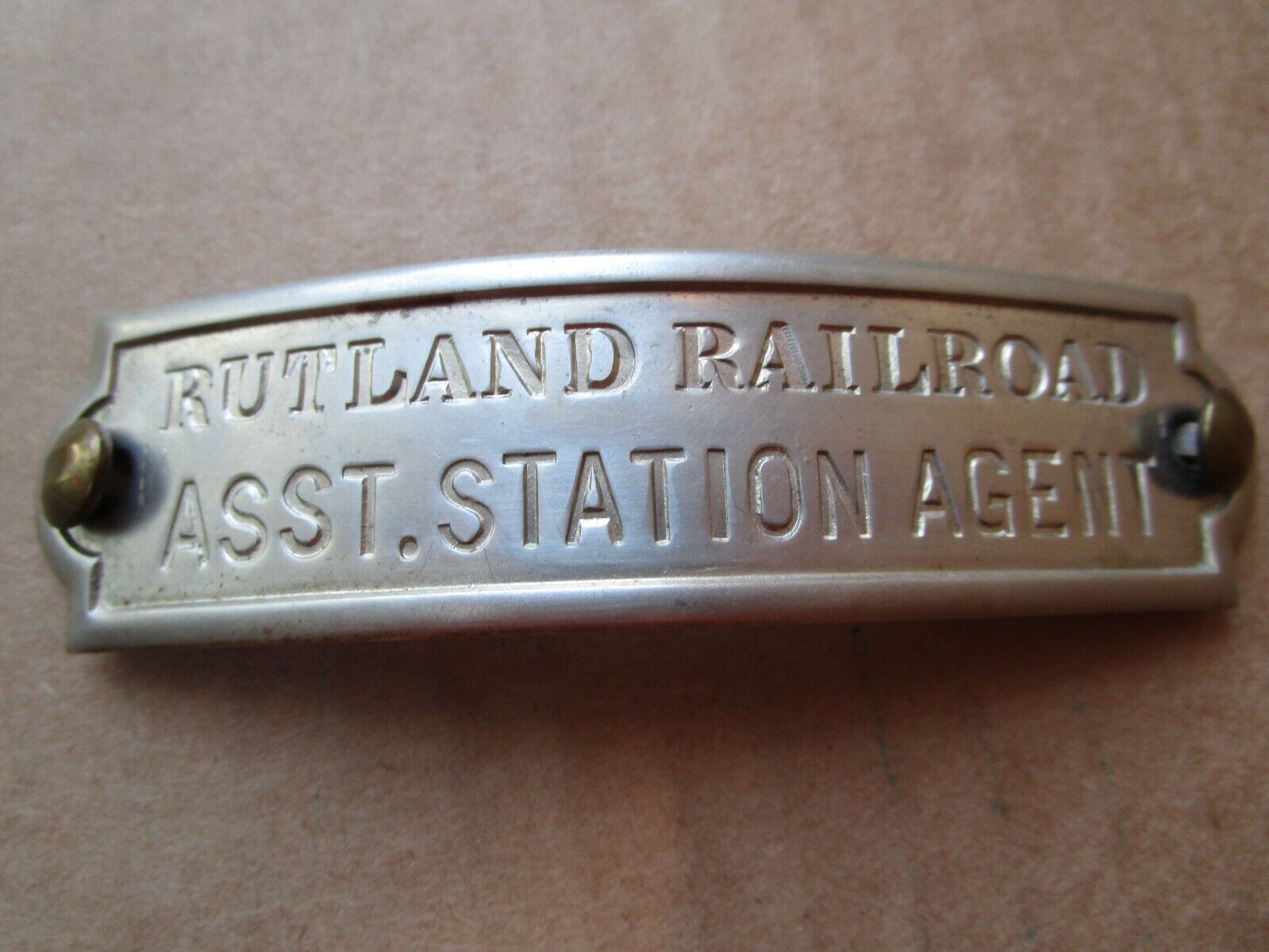 Rutland Railroad Assistant Station Agent hat badge Am Ry Supply 