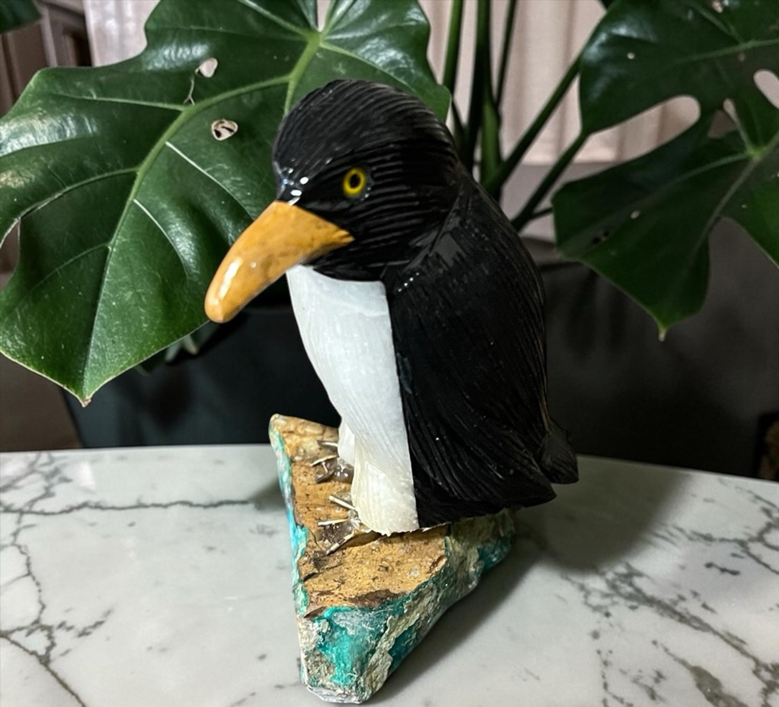 Peruvian Peru Penguin Bird Stone Rock Figurine Hand Carved Mineral Art Black Peruvian Peru Penguin Bird Stone Rock Figurine Hand Carved Mineral Art Black