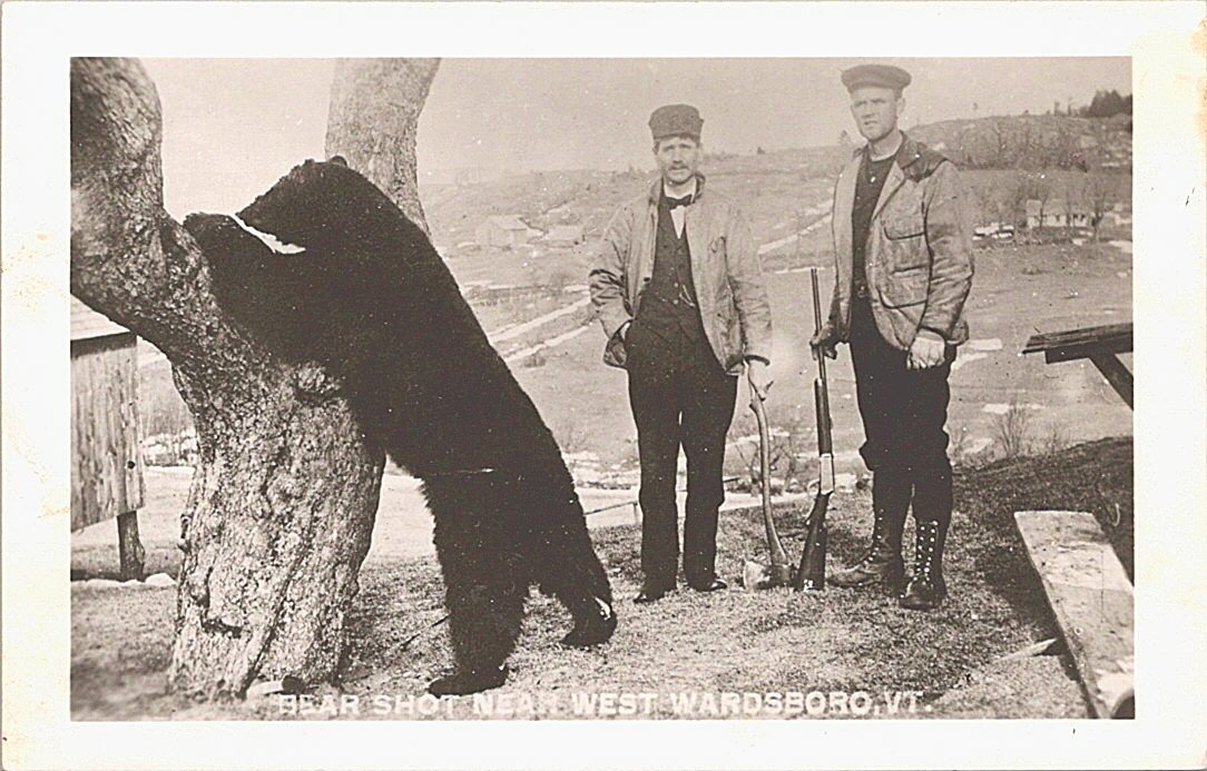 RPPC Wardsboro VT Hunting Scene Two Men with Dead Black Bear 1940s RPPC Wardsboro VT Hunting Scene Two Men with Dead Black Bear 1940s