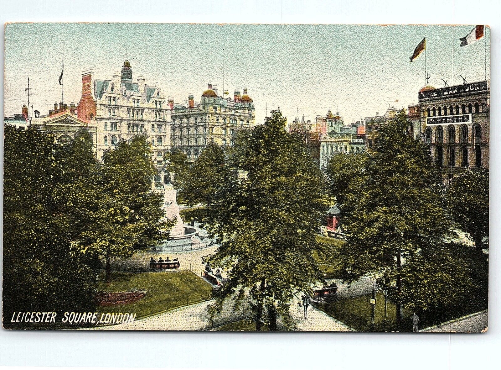 c1910 LEICESTER SQUARE LONDON ENGLAND AERIAL VIEW POSTCARD P2859