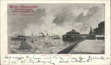FORTRESS MONROE VA Hotel Chamberlin Tennis Court & Harbor c1905 Postcard picture