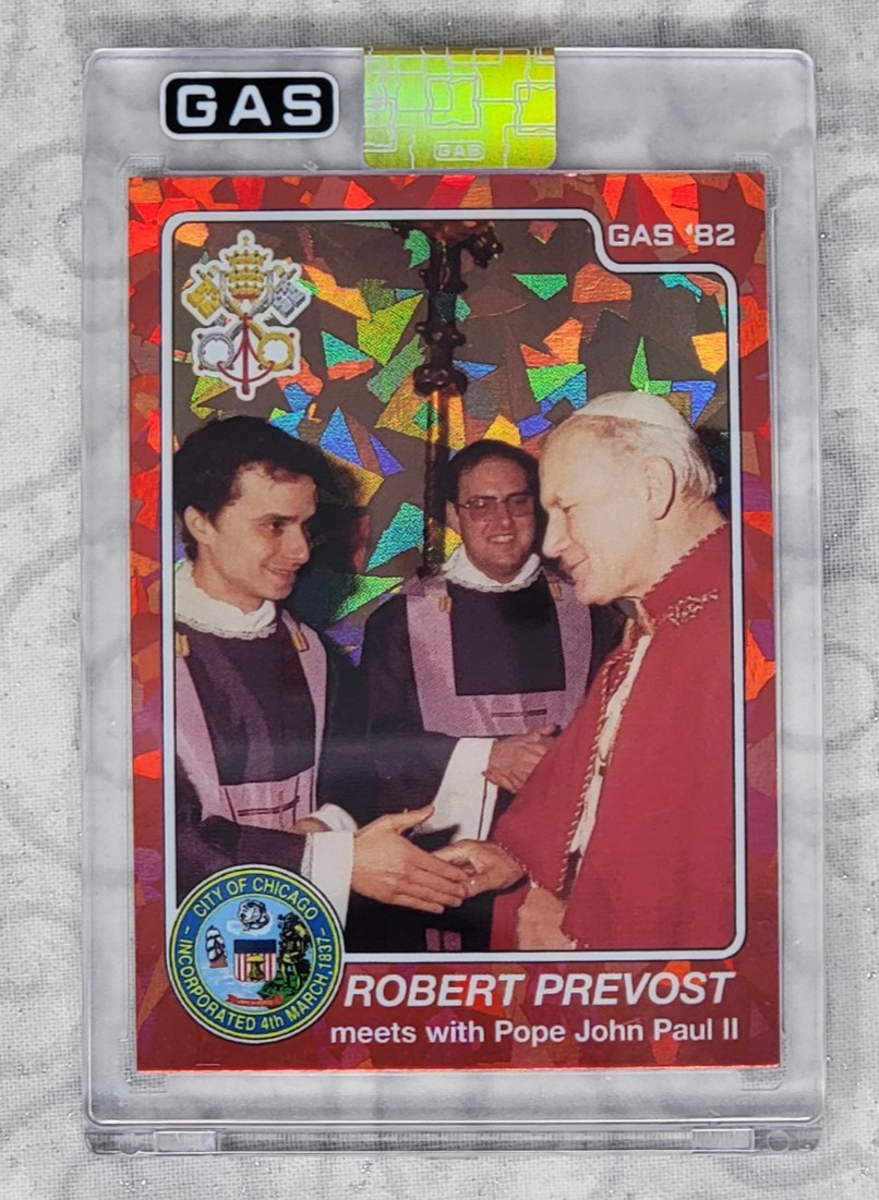Pope Rook 2025 GAS Pope Leo XIV Meets Pope John Paul II Rookie Card RC Robert ...