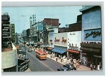 1953 Postcard Norfolk Virginia Granby Street Downtown Storefronts Cars Bus picture
