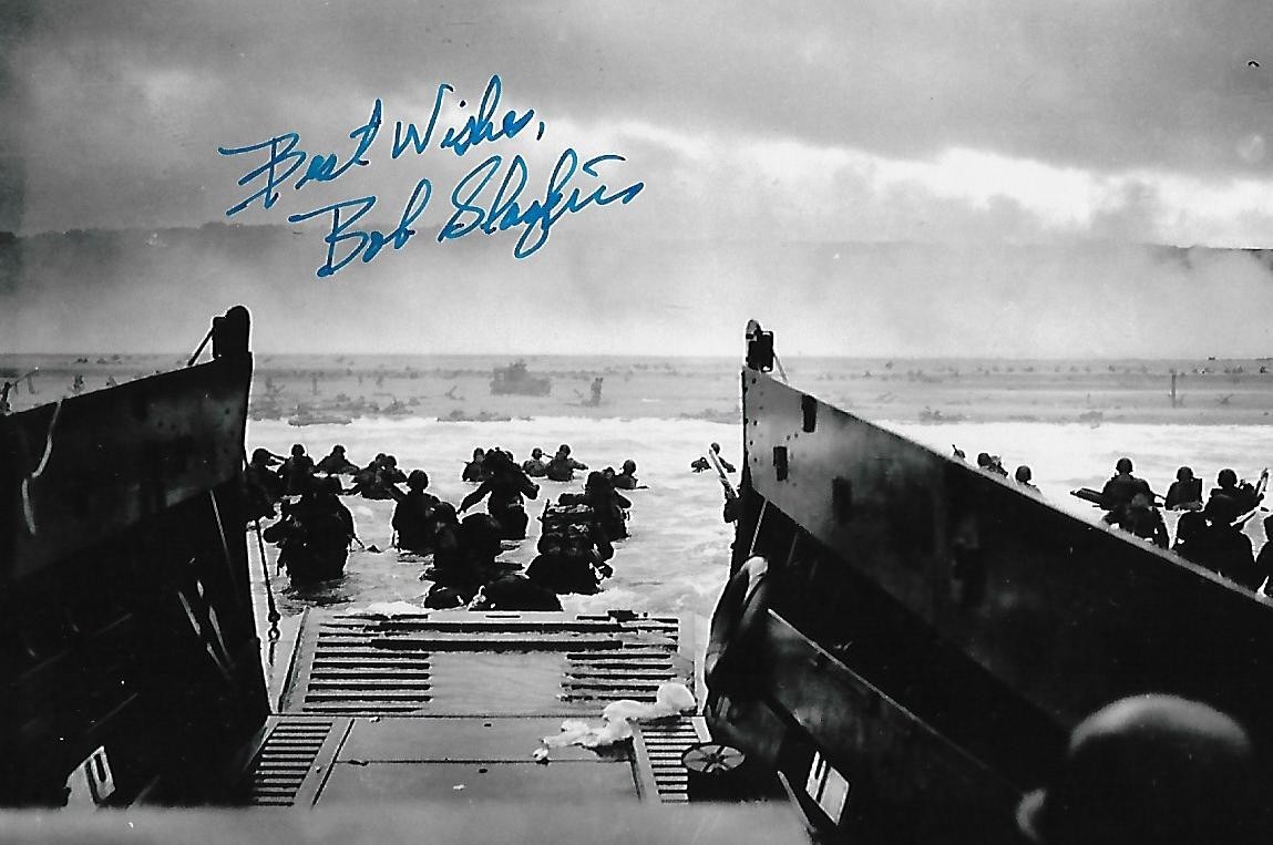 Bob Slaughter autographed 4x6 photo WW II D-Day European Theater RARE COA LOOK
