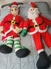 Vintage Lillian Vernon Santa & Mrs Claus   Giant Christmas Decorations 5 Feet  picture
