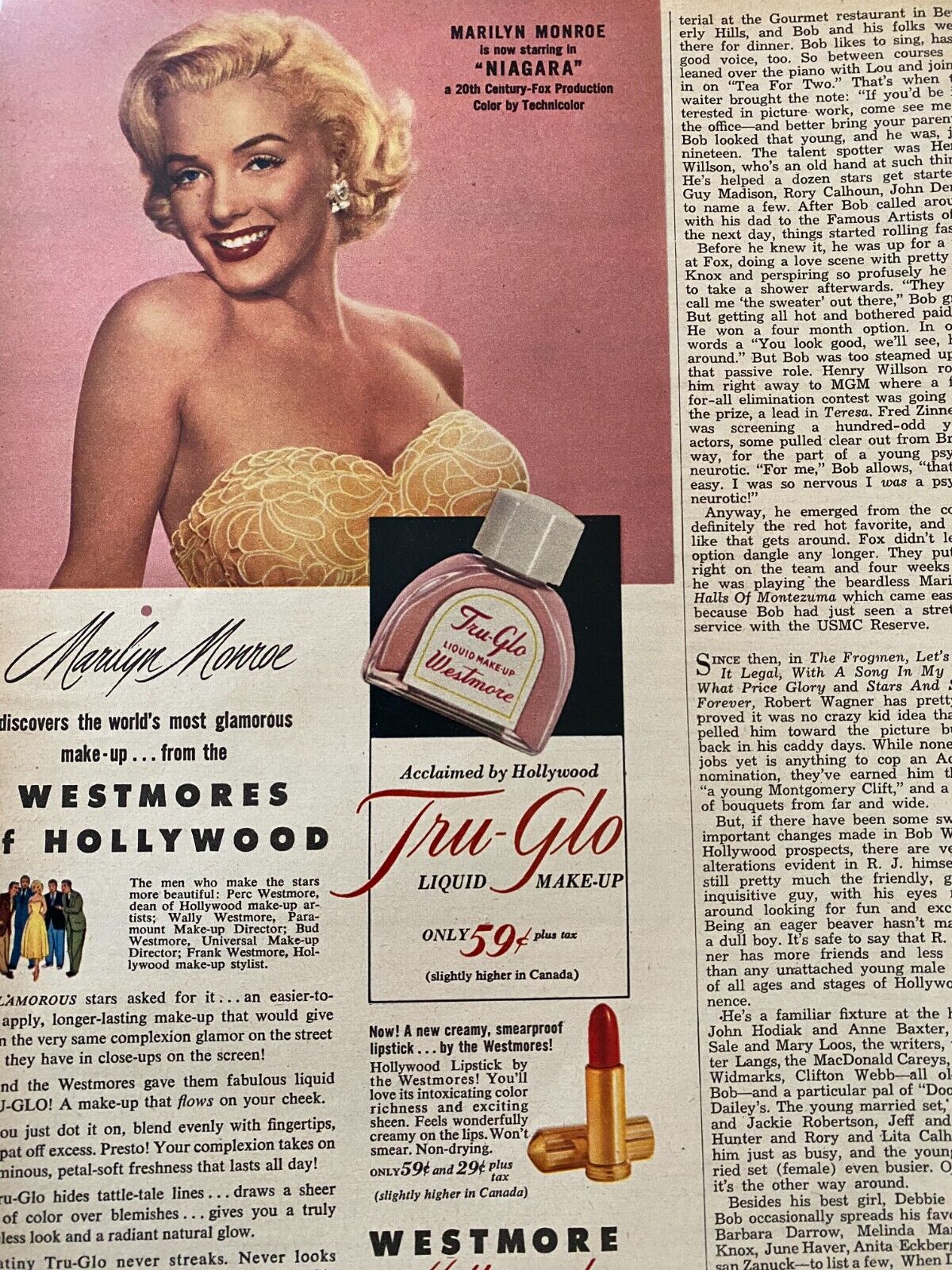 Marilyn Monroe, Westmore Cosmetics, Vintage Print Ad