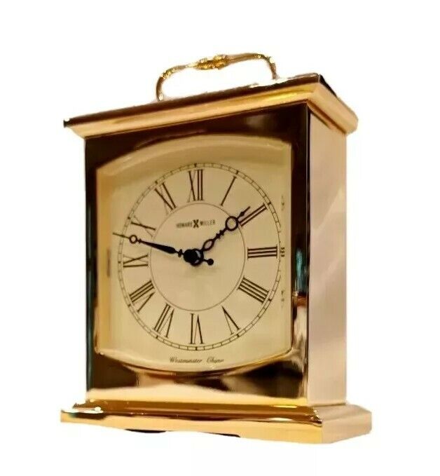 Vintage HOWARD MILLER 612-735 Brass Westminster Musical Chime Carriage Clock