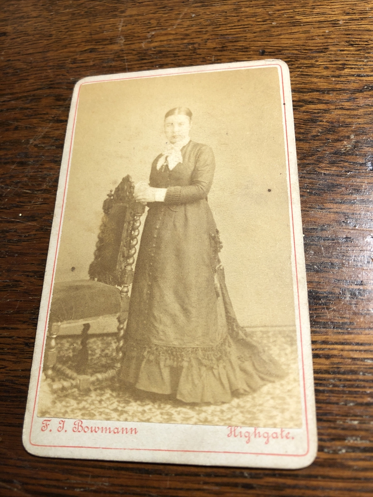 Antique Victorian Women w/ Dress CDV Photo Photograph Highgate Hill Antique Victorian Women w/ Dress CDV Photo Photograph Highgate Hill