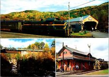 Green Mountain Flyer Scenic Railroad Bartonsville Bridge Chrome Postcard UNP picture