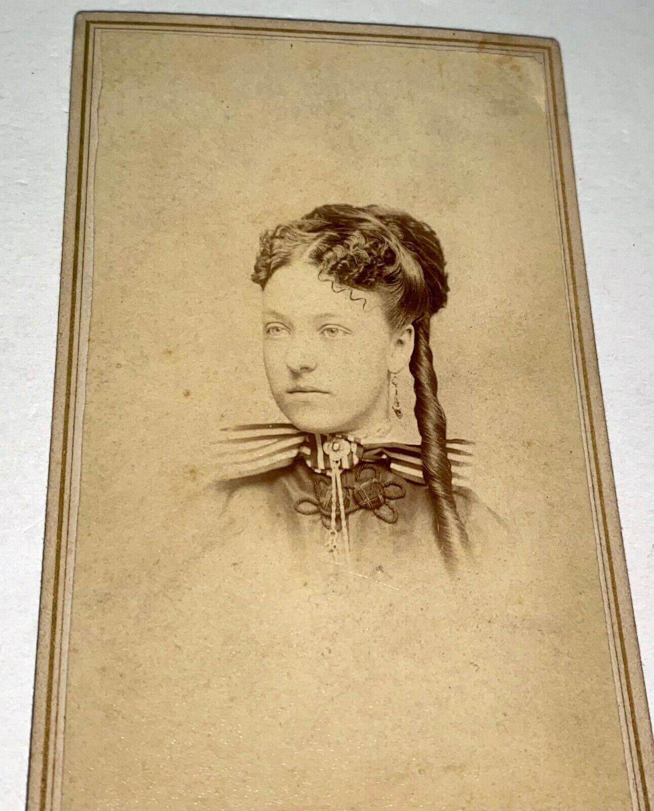 Rare Antique ID'd Victorian American Mary Bell Cooley Elyria Ohio CDV Photo US