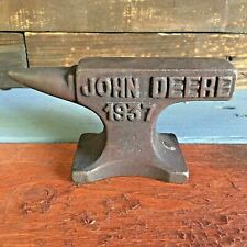 John Deere 1937 Cast Iron Anvil W/ Antique Finish and Raised Letters Paperweight picture