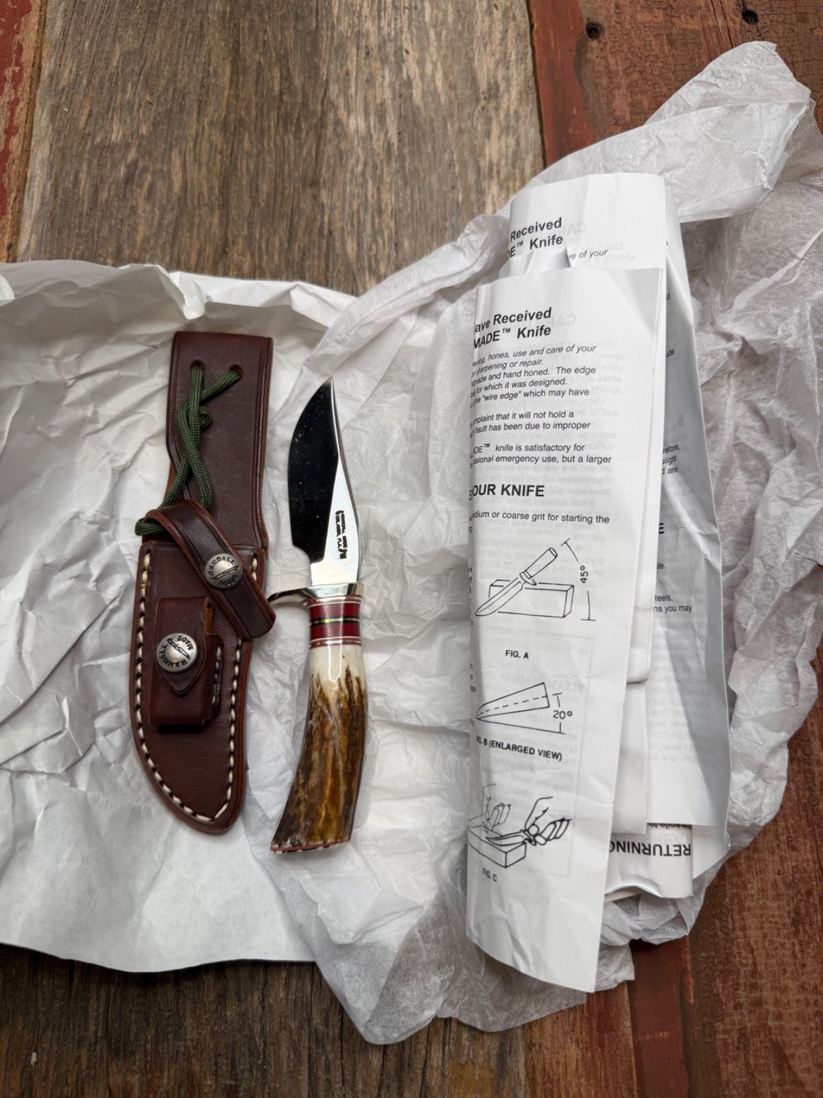 New in Paper Randall Made Knife Mini Model 27 Trail Blazer in Stag New in Paper Randall Made Knife Mini Model 27 Trail Blazer in Stag