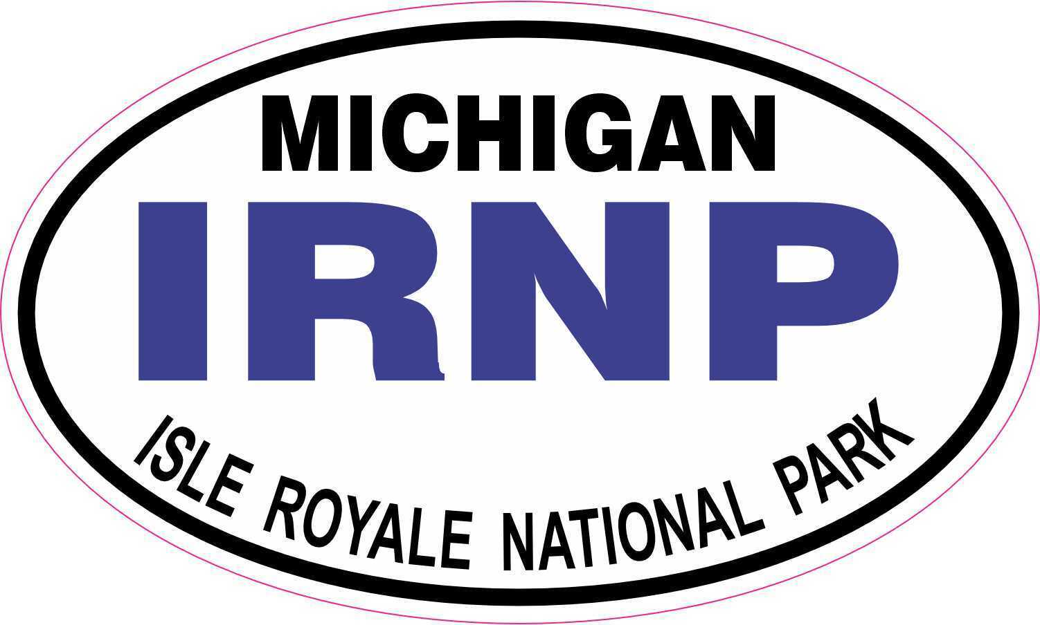 5in x 3in Oval Isle Royale National Park Vinyl Sticker