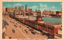 Vintage Postcard 1945 View of Light Street and Wharves Baltimore Maryland MD picture