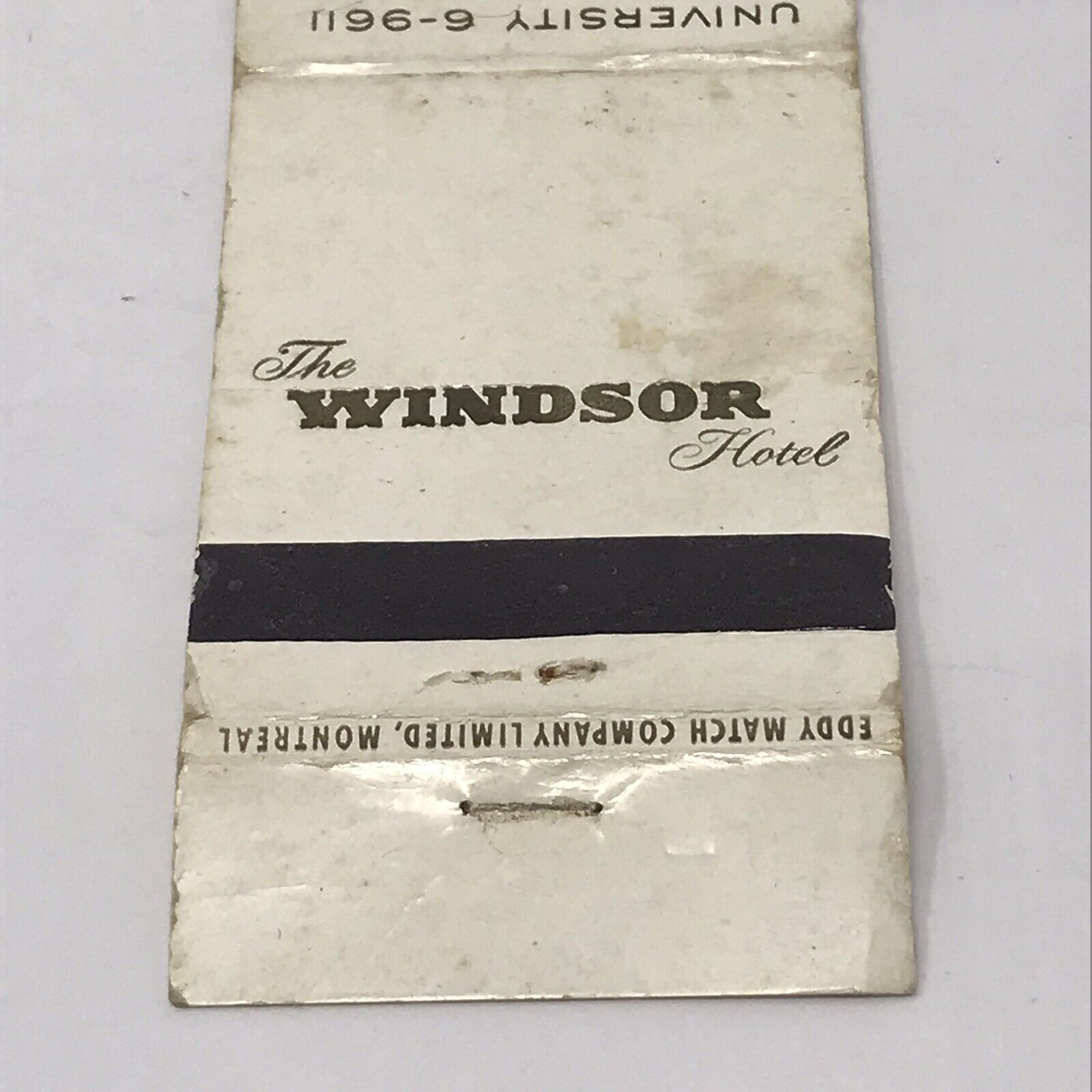 Vintage Matchbook The Windsor Hotel Advertisement
