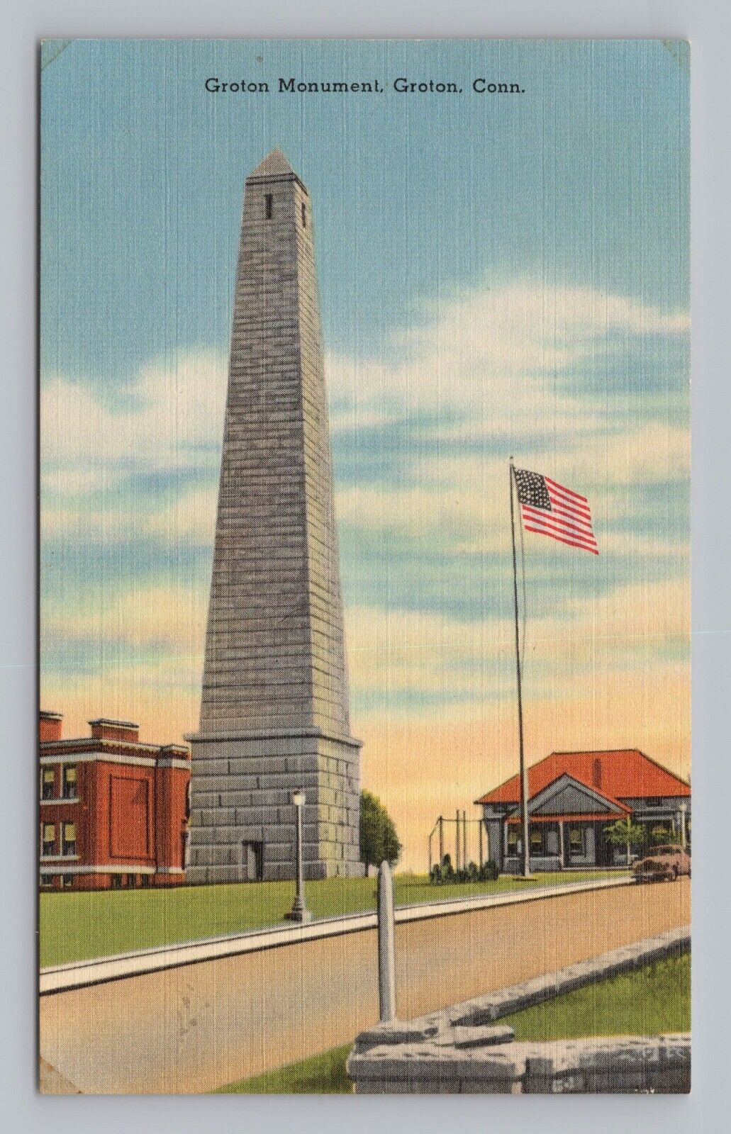 Postcard Groton Monument Connecticut