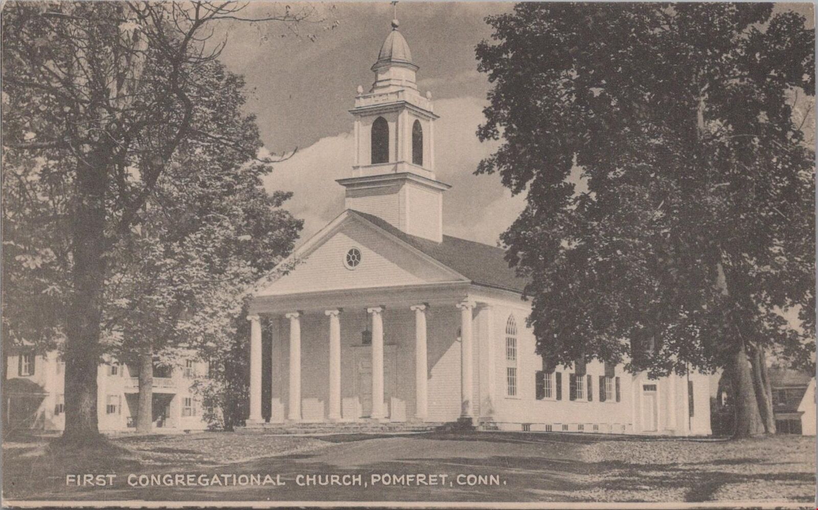 Postcard First Congregational Church Pomfret CT 