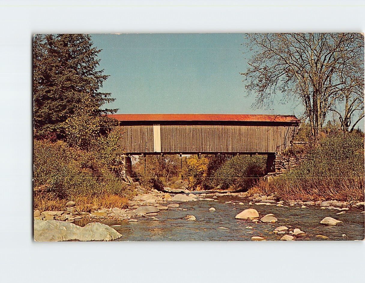 Postcard Covered Bridge Scott Bridge Jeffersonville Vermont USA