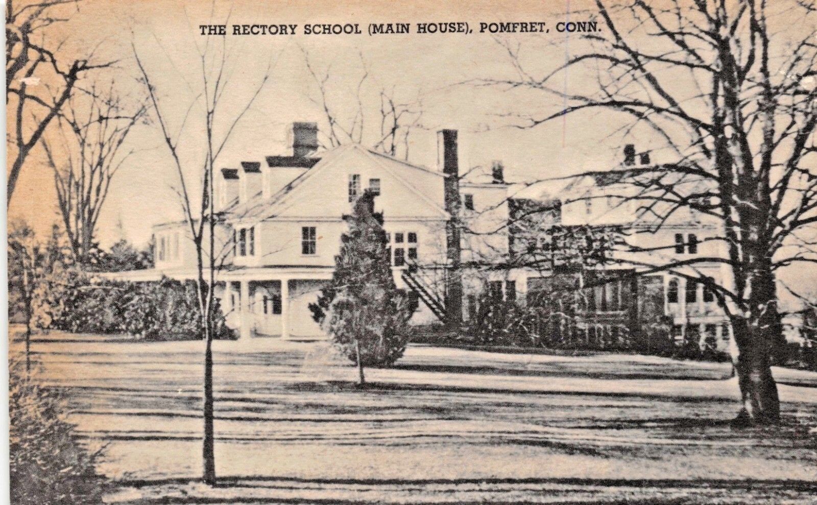 POMFRET CONNECTICUT~THE RECTORY SCHOOL-MAIN HOUSE-COLLOTYPE PHOTO POSTCARD