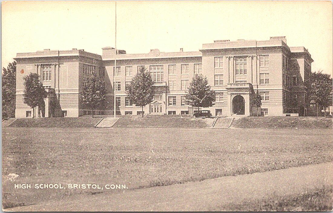 Bristol CT School House Photo Post Card 1920s