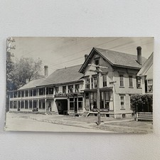 Antique RPPC Real Photograph Postcard Horse Vermont Tribune Ludlow House VT picture