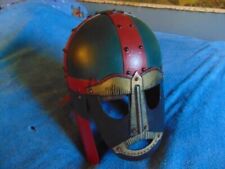 Very Unique Painted Anglo Saxon Sutton Hoo Viking Style Reproduction Helmet Prop picture