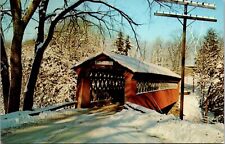 Postcard East Arlington Vermont Old Covered Chiselville Bridge Vintage Unposted picture