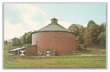 Irasburg Vermont Round Red Barn For Cattle Robillard Flats Vintage Postcard UNP picture