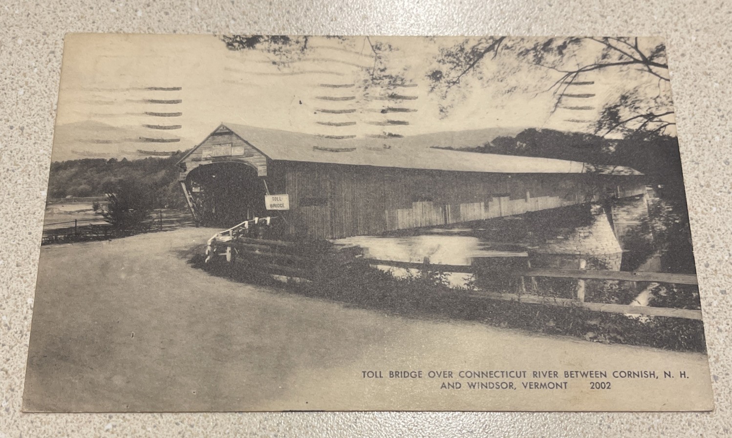 Windsor VT Vermont, Cornish NH New Hampshire, Covered Toll Bridge, 1945 Postcard