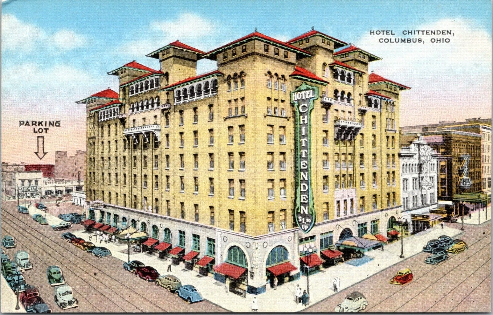 postcard Hotel Chittenden, Columbus, Ohio 