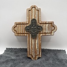 James Avery Bronze & Wood Wall Plaque Sign Cross Beautiful & Rare picture