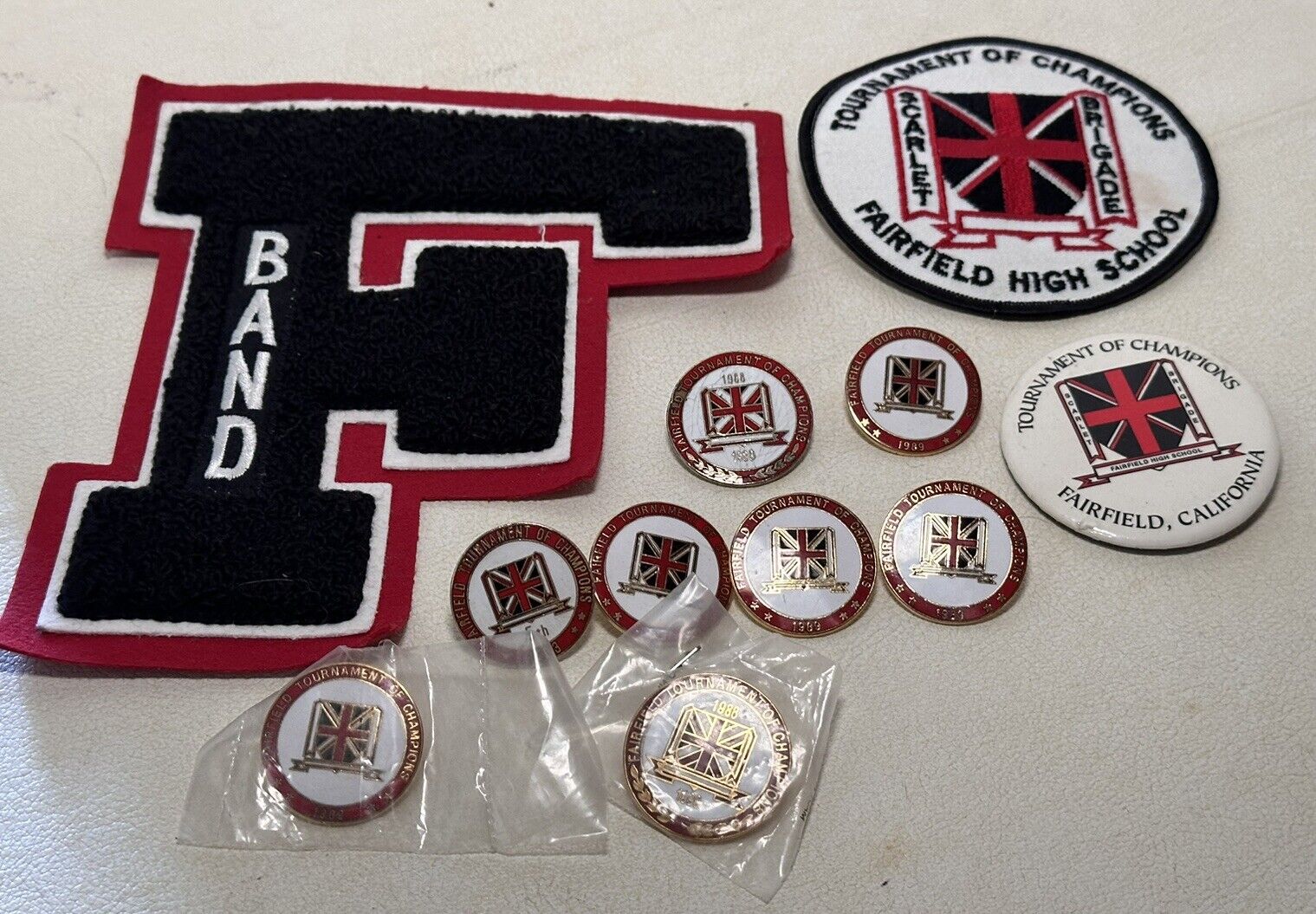 Fairfield High School Tournament Of Champions Lot Of Patches & Pinback Buttons