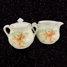 Vintage Hall Pottery Ceramic Sugar And Creamer Set 2 Kitchenware USA Made VTG picture