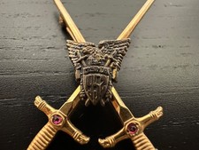 GF Vintage West Point USMA Military Academy Sword Brooch 1952 12kt GOLD FILLED picture