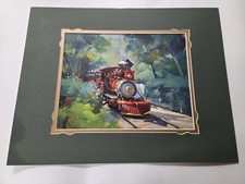 Disney Parks George Scribner Frontierland Approach Signed Matting Print Only picture