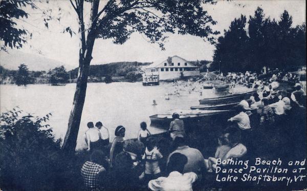 Bathing Beach and Dance Pavillion,Lake Shaftsbury,VT Bennington County Vermont