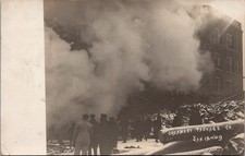 RPPC Creamery Package Co Fire, January 12 1909 Rutland VT Vintage Postcard A138 picture