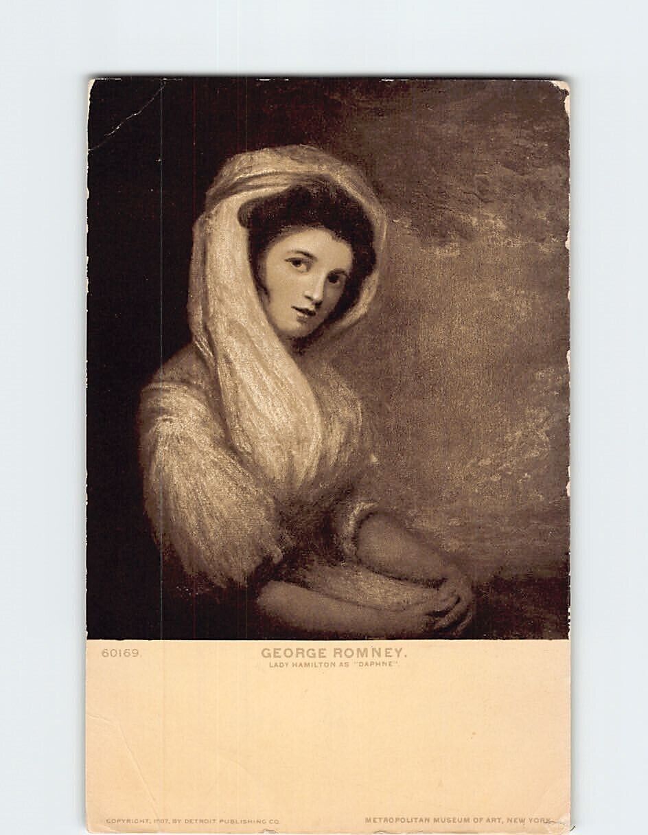 Postcard Lady Hamilton as Daphne Painting by George Romney