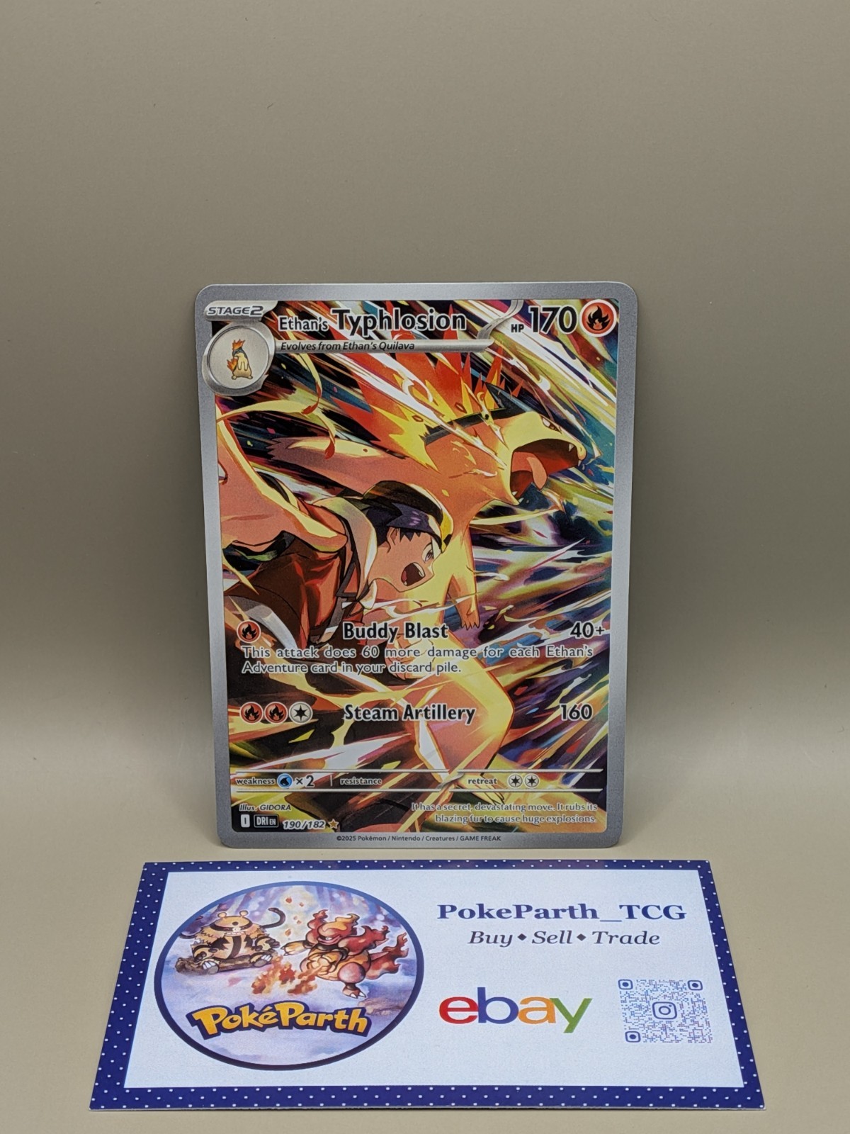Ethan's Typhlosion 190/182 Destined Rivals Pokemon Illustration Rare Full Art NM