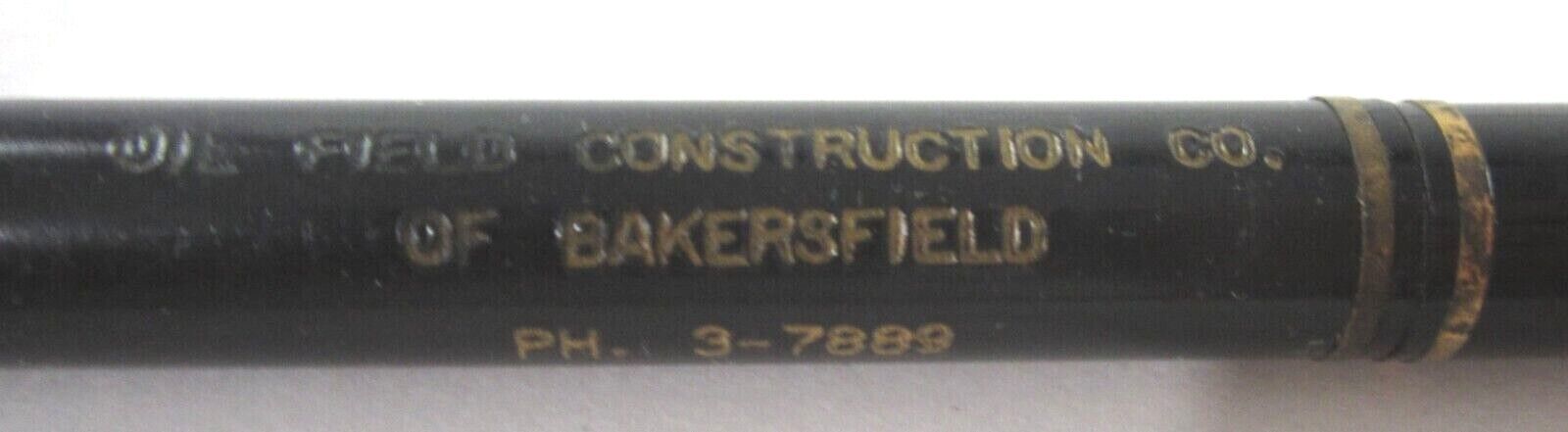 Vintage Bakersfield Oil Field Construction Advertising Pencil Kern County 1950s