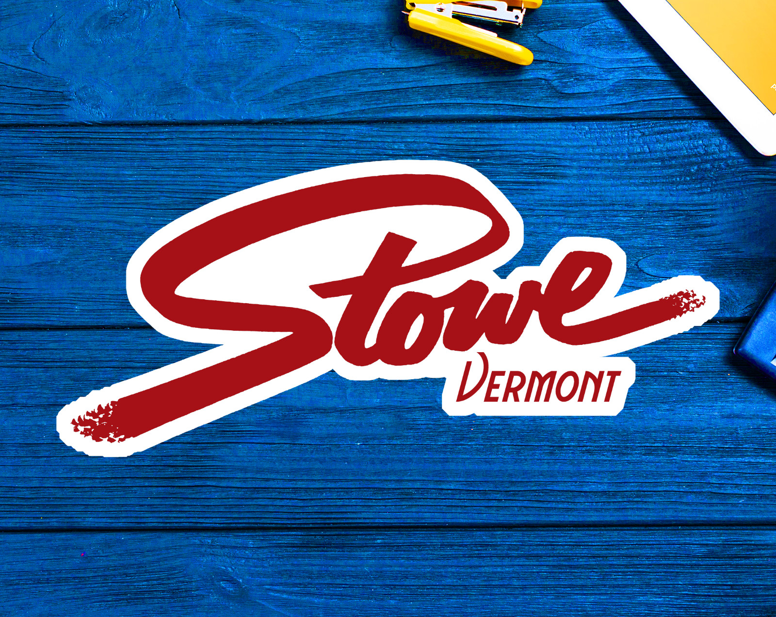 Ski Stowe Vermont Skiing Sticker Decal 3.75 Ski Stowe Vermont Skiing Sticker Decal 3.75