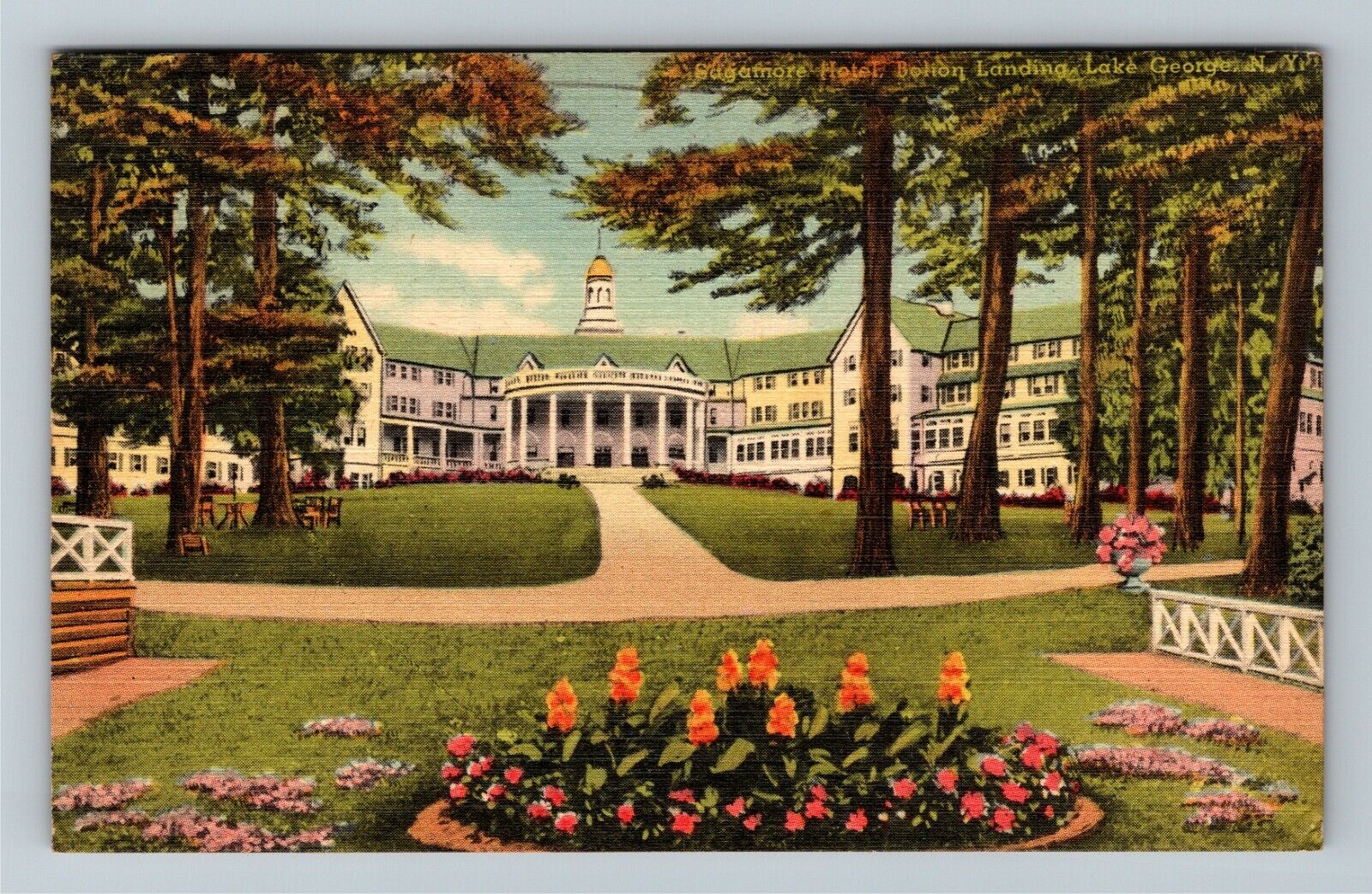 Bolton Landing, NY-New York, Sagamore Hotel, Antique, c1948 Vintage Postcard